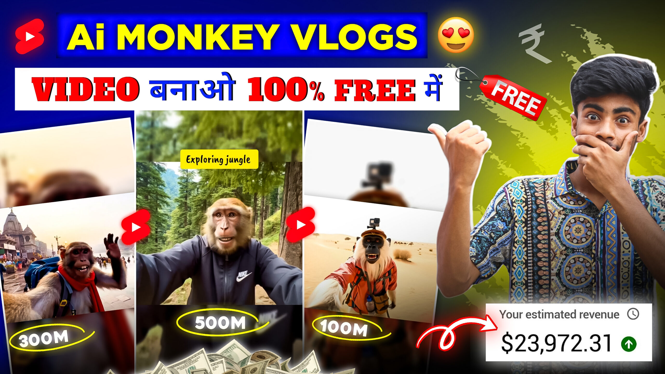 Ai MONKEY VLOGS Video Genrator Free in Online
